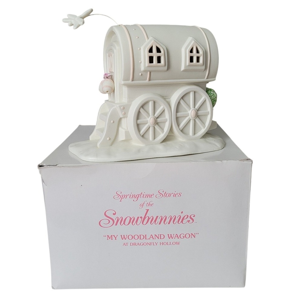Department 56 Snowbunnies "My Woodland Wagon at Dragonfly Hollow" Figurine w Box